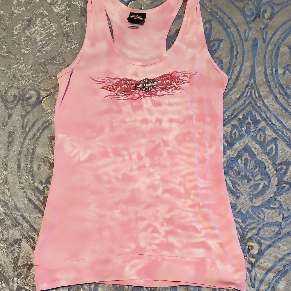 Harley-Davidson Pink Sleeveless Graphic Tank Top